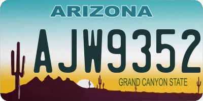 AZ license plate AJW9352
