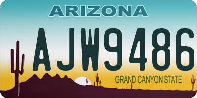 AZ license plate AJW9486