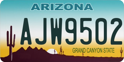 AZ license plate AJW9502
