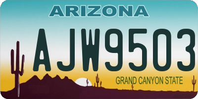 AZ license plate AJW9503
