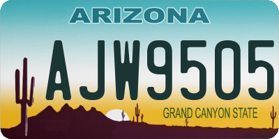 AZ license plate AJW9505