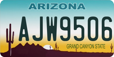 AZ license plate AJW9506