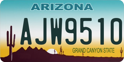 AZ license plate AJW9510