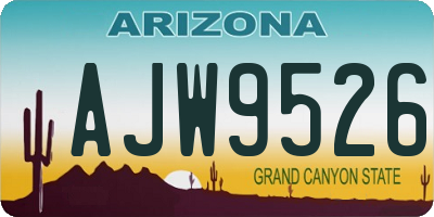 AZ license plate AJW9526