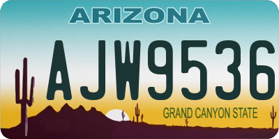 AZ license plate AJW9536