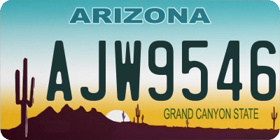 AZ license plate AJW9546