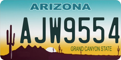 AZ license plate AJW9554