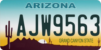 AZ license plate AJW9563