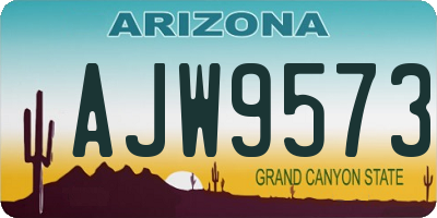 AZ license plate AJW9573