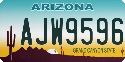 AZ license plate AJW9596