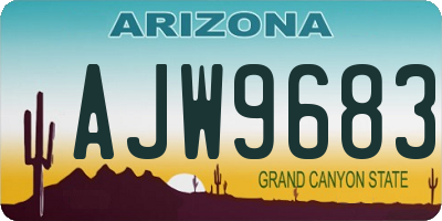 AZ license plate AJW9683