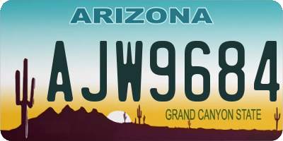 AZ license plate AJW9684