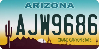 AZ license plate AJW9686