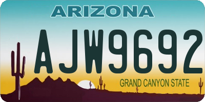 AZ license plate AJW9692