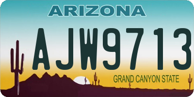 AZ license plate AJW9713
