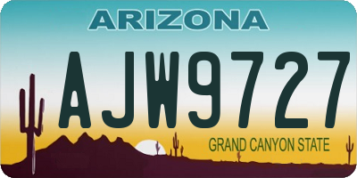 AZ license plate AJW9727