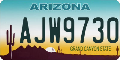 AZ license plate AJW9730
