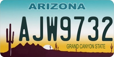 AZ license plate AJW9732