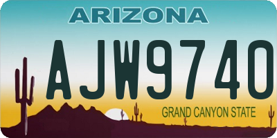 AZ license plate AJW9740
