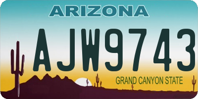 AZ license plate AJW9743