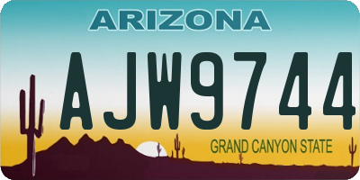 AZ license plate AJW9744