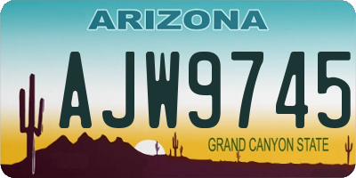 AZ license plate AJW9745