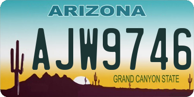 AZ license plate AJW9746