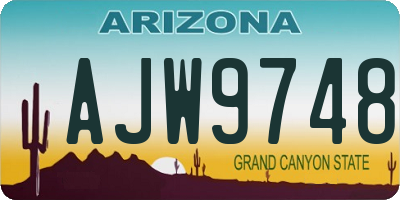 AZ license plate AJW9748