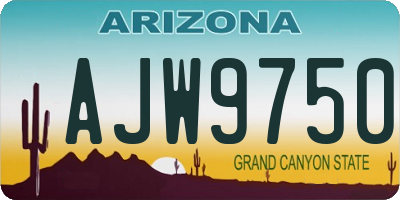 AZ license plate AJW9750
