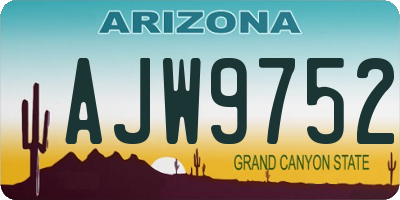 AZ license plate AJW9752