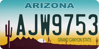 AZ license plate AJW9753