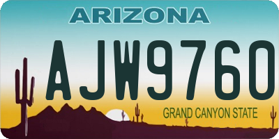 AZ license plate AJW9760