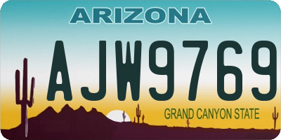 AZ license plate AJW9769