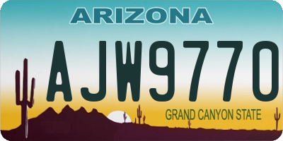 AZ license plate AJW9770