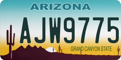 AZ license plate AJW9775