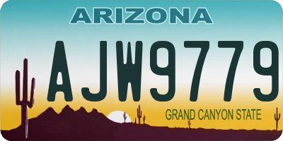 AZ license plate AJW9779