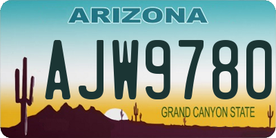 AZ license plate AJW9780
