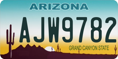 AZ license plate AJW9782