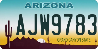 AZ license plate AJW9783