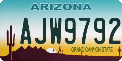 AZ license plate AJW9792