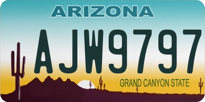 AZ license plate AJW9797