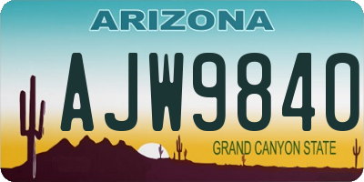 AZ license plate AJW9840