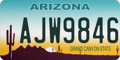 AZ license plate AJW9846