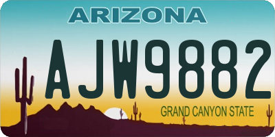 AZ license plate AJW9882