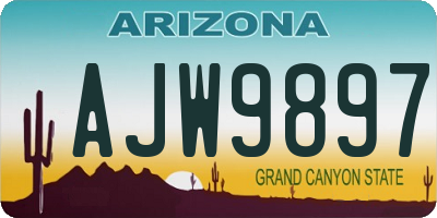 AZ license plate AJW9897