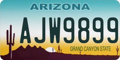 AZ license plate AJW9899