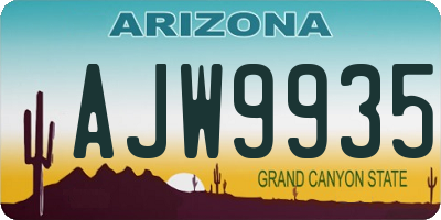 AZ license plate AJW9935