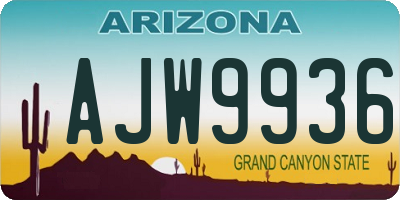 AZ license plate AJW9936