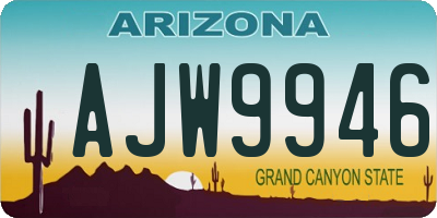 AZ license plate AJW9946