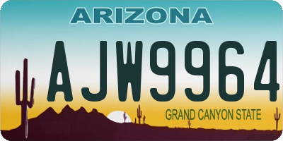 AZ license plate AJW9964